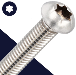 M6X1.0 Torx Button Head Cap Screw - A2 Stainless ISO 7380-1 TX