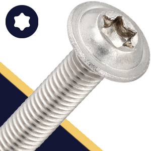 M5X0.8 Torx Button Flange,A2 Stainless Steel,ISO 7380-2 TX