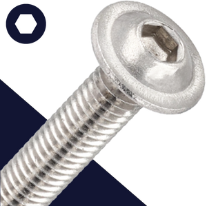 M3X0.5 Socket Button Flange,Stainless Steel A2,ISO 7380-2