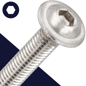 M5X0.8 Allen Button Flange - A2 Stainless ISO 7380-2