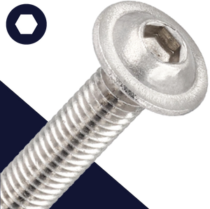 M8X1.25 Allen Button Flange - A2 Stainless ISO 7380-2