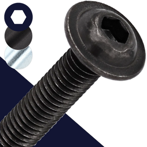 M8X1.25 Socket Button Flange,Steel Class 10.9,ISO 7380-2