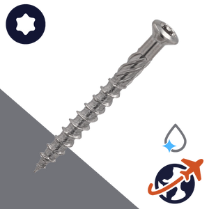 M5.0 Torx Raised Head Cutting Tip Wood Screw - C1 Stainless