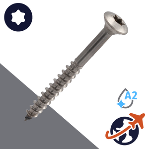 M3.5 Stainless Torx, Oval Head, Wood Thread