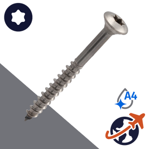 M4.5 A4 Stainless Torx, Oval Head, Wood Thread