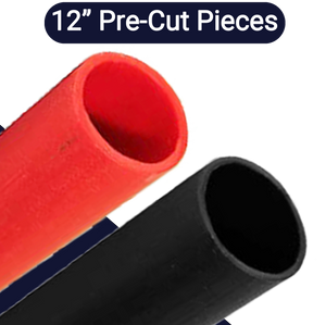 Adhesive Battery Cable Shrink Tubing,Pre-Cut 12" Lengths,Shrink Ratio: 2 to 1