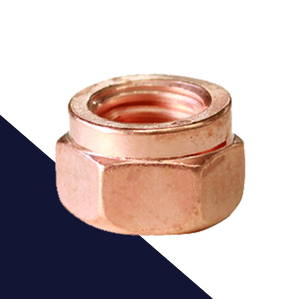 Slit Locking Hex Nut,Steel Class 8 Copper Exhaust,DIN 14441