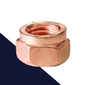 Slit Locking Hex Nut,Steel Class 8 Copper Exhaust,DIN 14441