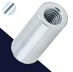 Round Coupler Nut,Steel Class 6 Zinc,Extended Lengths