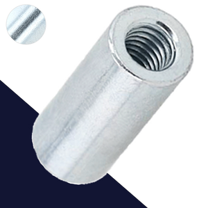 Round Coupler Nut,Steel Class 6 Zinc,Extended Lengths
