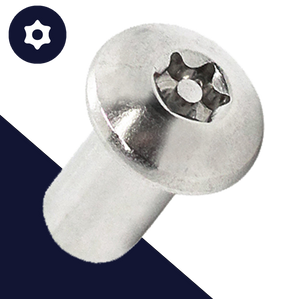 Button Security Sleeve Nut,Torx + Pin Socket,Stainless Steel A2