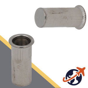 Rivet Nut Countersunk - A2 Stainless - Closed End Knurled Wide Head 