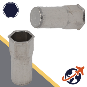 Rivet Nut Countersunk - A4 Stainless - Closed End Semi-Hex Head 
