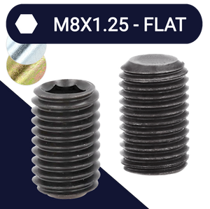 M8 Flat Point Allen Set Screw Stud 45H DIN 913
