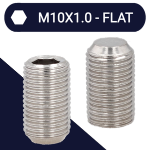 M10X1.0 Ex Fine Set Screw,Stainless Steel A2,DIN 913 Flat Point