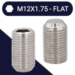 M12X1.75 Set Screw,Stainless Steel A2,DIN 913 Flat Point