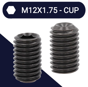 M12X1.75 Set Screw,Steel Class 45H,DIN 916 Cup Point