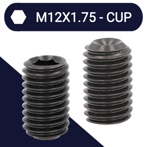 M12X1.75 Set Screw,Steel Class 45H,DIN 916 Cup Point