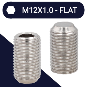 M12X1.0 Stainless Allen Super Fine Thread Set Screw Stud DIN 913 Flat Point