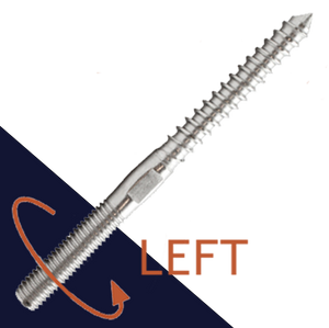 Left Hand Hanger Bolt,Stainless Steel A4,Reverse Thread