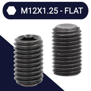 M12X1.25 Extra Fine Allen Set Screw Stud 45H DIN 913 Flat Point