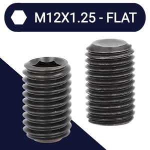 M12X1.25 Extra Fine Allen Set Screw Stud 45H DIN 913 Flat Point