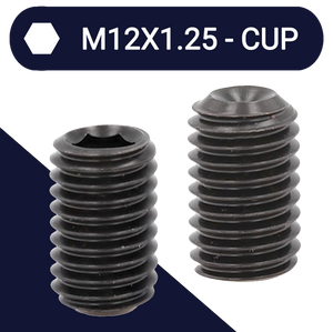 M12X1.25 Extra Fine Allen Set Screw Stud 45H DIN 916 Cup Point