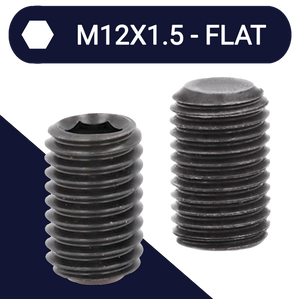 M12X1.5 Fine Set Screw,Steel Class 45H,DIN 913 Flat Point