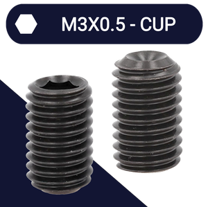 M3X0.5 Set Screw,Steel Class 45H,DIN 916 Cup Point