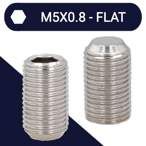M5X0.8 Set Screw,Stainless Steel A2,DIN 913 Flat Point