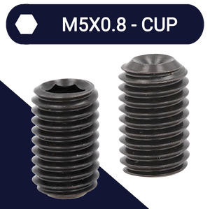 M5X0.8 Coarse Allen Set Screw Stud 45H DIN 916 Cup Point