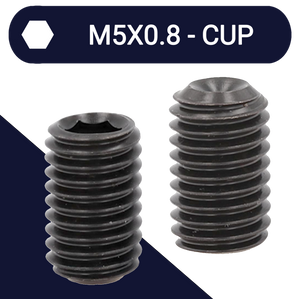 M5X0.8 Set Screw,Steel Class 45H,DIN 916 Cup Point