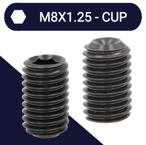 M8X1.25 Set Screw,Steel Class 45H,DIN 916 Cup Point