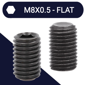 M8X0.5 Super Fine Set Screw,Steel Class 45H,DIN 913 Flat Point