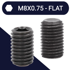 M8X0.75 Extra Fine Allen Set Screw Stud 45H DIN 913 Flat Point