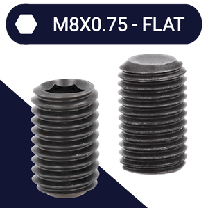 M8X0.75 Extra Fine Allen Set Screw Stud 45H DIN 913 Flat Point