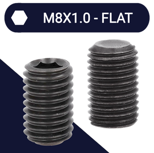 M8X1.0 Fine Allen Set Screw Stud 45H DIN 913 Flat Point
