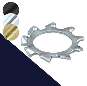 Toothed Star Lock Washer,External DIN 6797-A,Steel, Finishes Vary