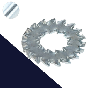 Dual Serrations Lock Washer,Internal + External DIN 6798-A/J,Steel, Zinc Plated
