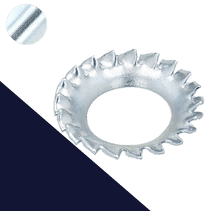 Serrated Cup Lock Washer,External DIN 6798-V,Steel, Zinc Plated