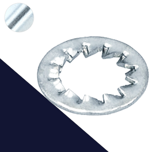 Serrated Star Lock Washer,Internal DIN 6798-J,Steel, Zinc Plated