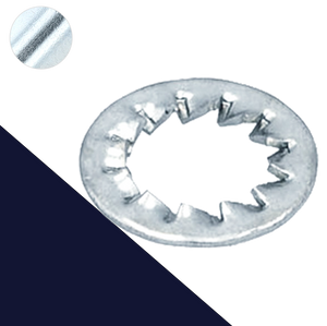Serrated Star Lock Washer,Internal DIN 6798-J,Steel, Zinc Plated