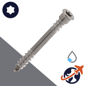 M5.5 C1 Stainless Torx, Flat Cylinder Head, Split Wood Thread