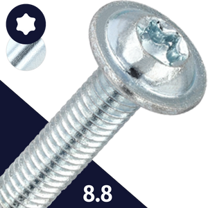 Torx Button Flange 8.8 Zinc M8X1.25 Coarse ISO 7380-2