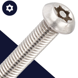 M3 Button Head Torx + Pin,Stainless Steel A2,Security Screw