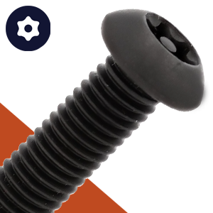 M8 Button Torx + Pin Screw Black Stainless Steel