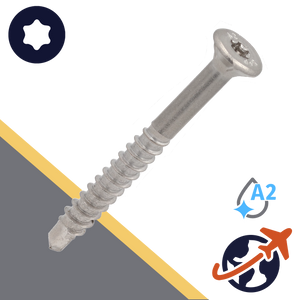 M4.5 Torx Flat Super-Drill Wood Screw - A2-50 Stainless