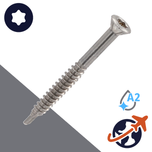 M3.2 Oval Flat Self-Drilling Wood Screw - A2-50 Stainless