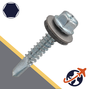 M5.5 Hex Flange, Drilling Screw with Stainless EPDM Sealing Washer