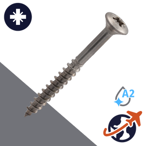 M4 Stainless Pozidrive, Oval Head, Wood Thread